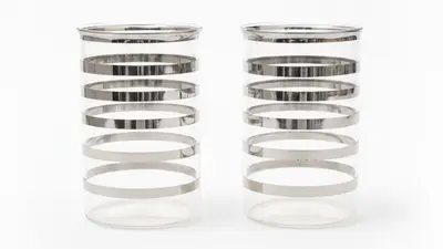 Platinum bands on glass tumblers
